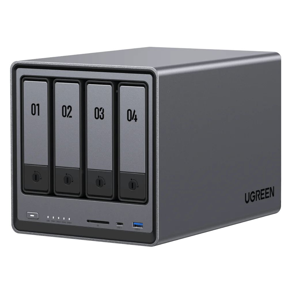 Ugreen NASync DXP4800 NAS Kompakt N100 8 GB DDR5 0 TB UGOS Pro Sort