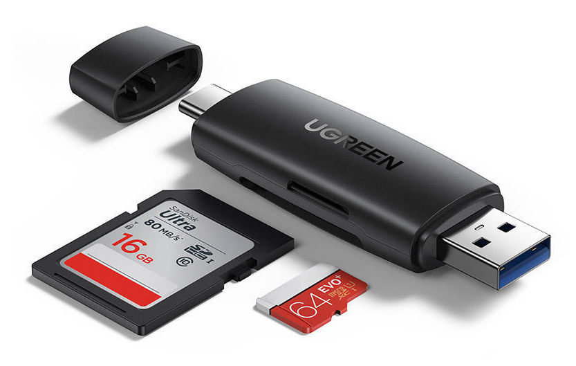 Ugreen CM304 kortlæser USB 3.0 Type-A/Type-C Sort