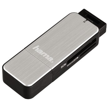 Hama 123900 kortlæser USB 3.2 Gen 1 (3.1 Gen 1) Sort, Sølv