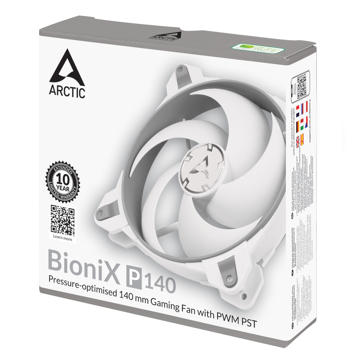 ARCTIC BioniX P140 Computerkabinet Ventilator 14 cm Grå, Hvid