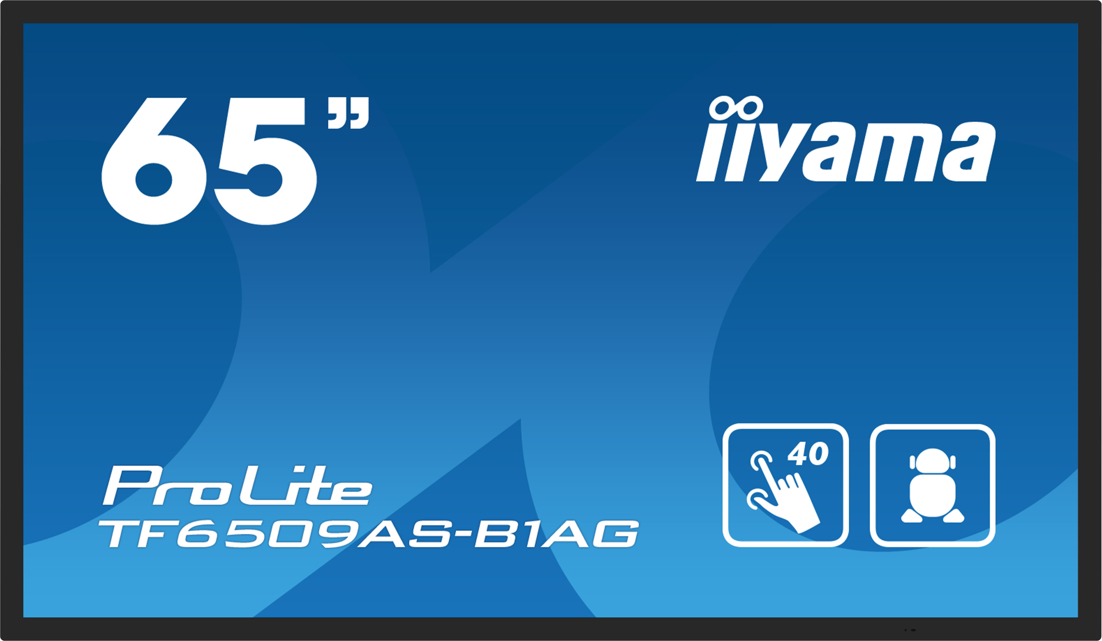 iiyama TF6539AS-B1AG skilte display Digital fladpaneldisplay 163,8 cm (64.5") LED 500 cd/m² 4K Ultra HD Sort Berøringsskærm Indbygget processer Android 24/7