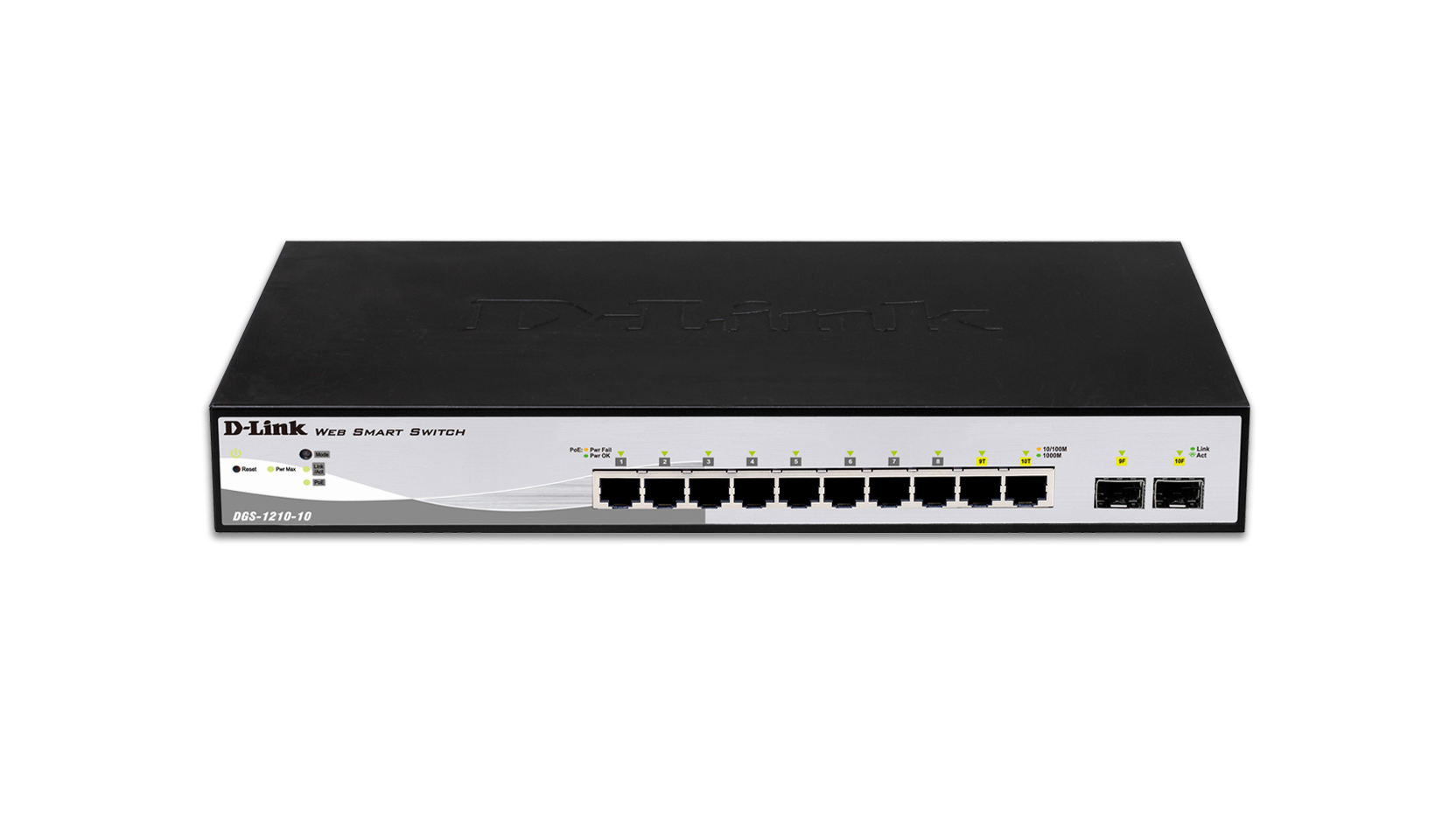 D-Link DGS-1210-10 Administreret L2 Gigabit Ethernet (10/100/1000) 1U Sort, Grå