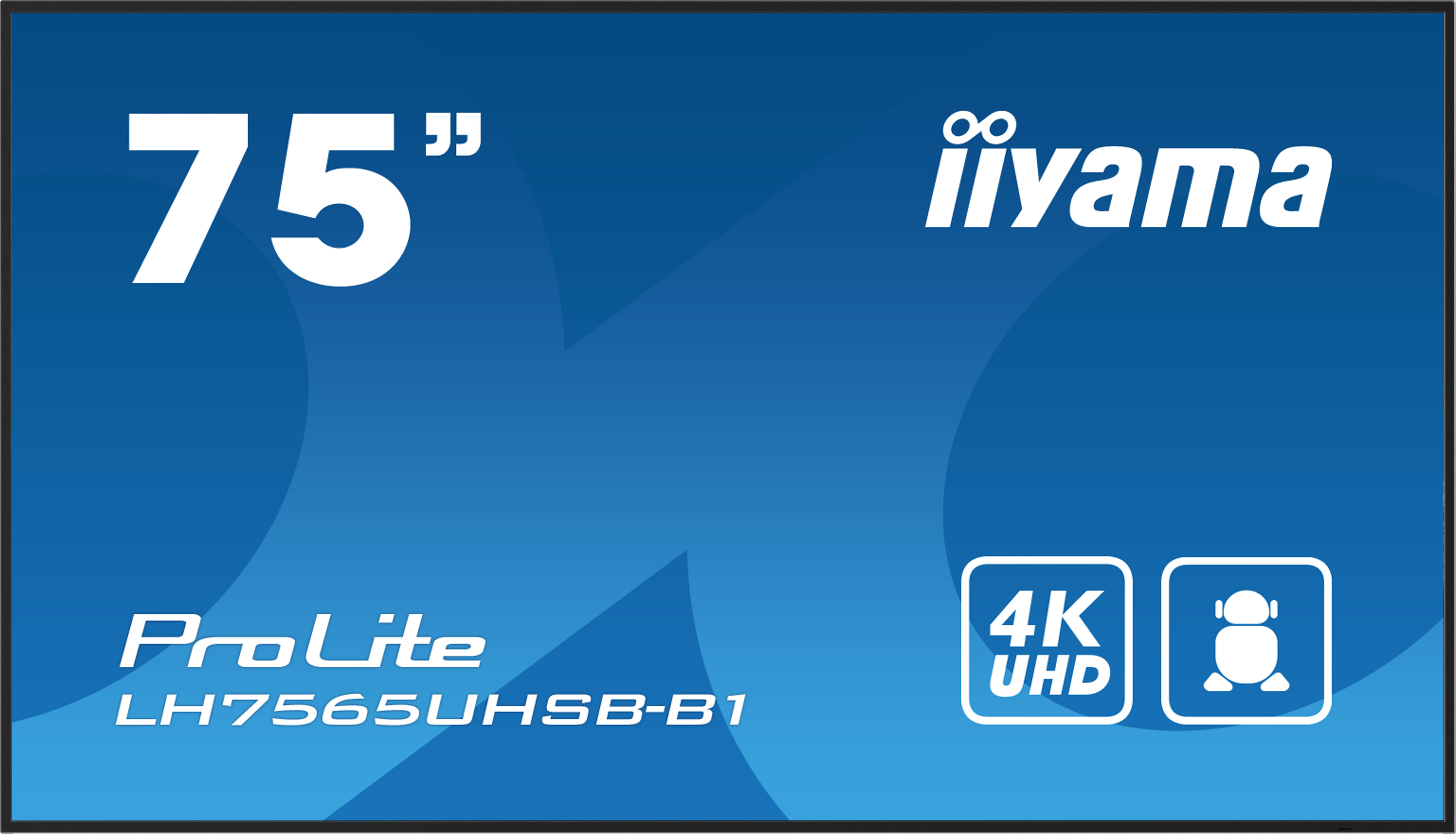 iiyama LH7565UHSB-B1 skilte display Kiosk design 189,2 cm (74.5") LED Wi-Fi 800 cd/m² 4K Ultra HD Sort Indbygget processer Android 11 24/7