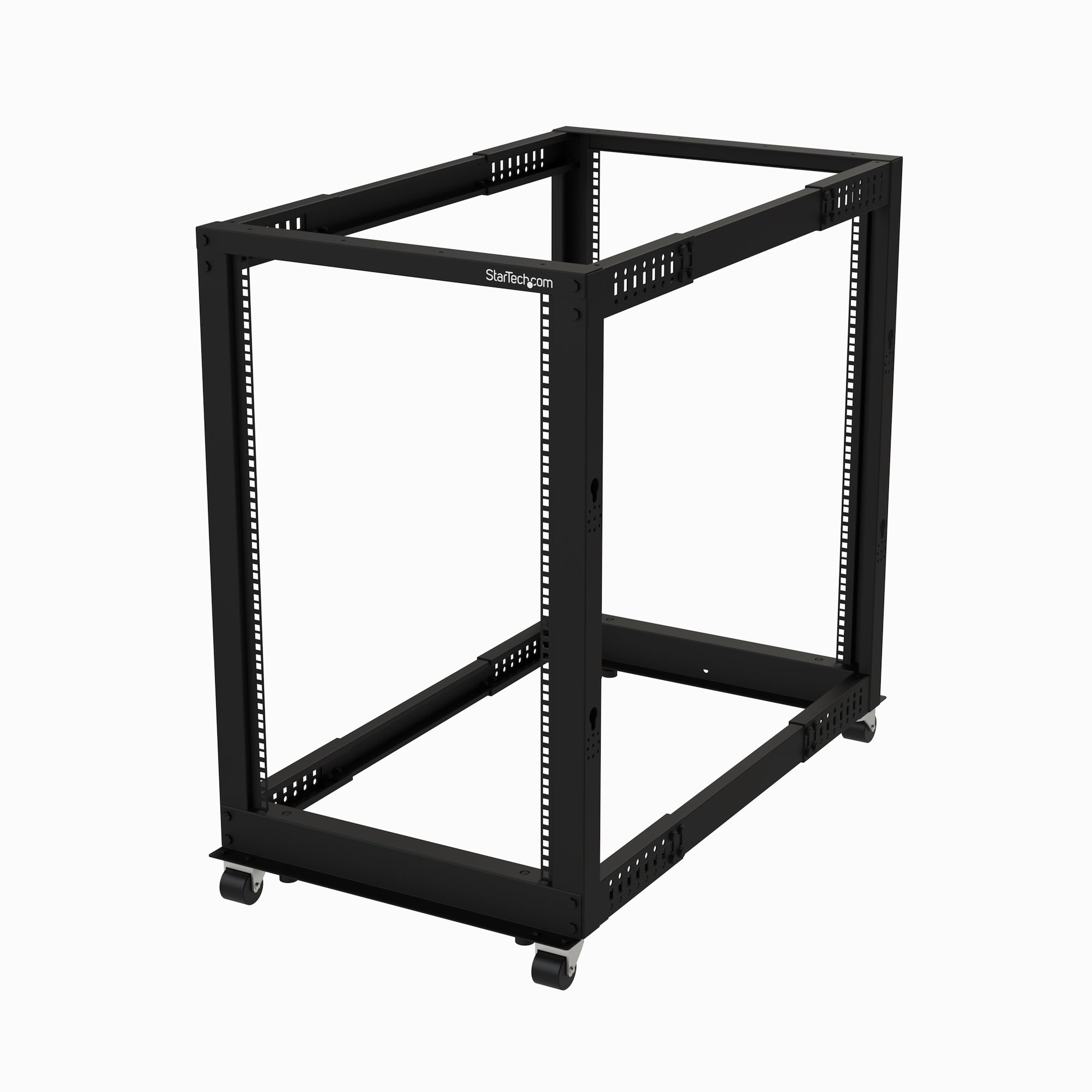 StarTech.com 4POSTRACK18U stativ 18U Fritstående reol Sort
