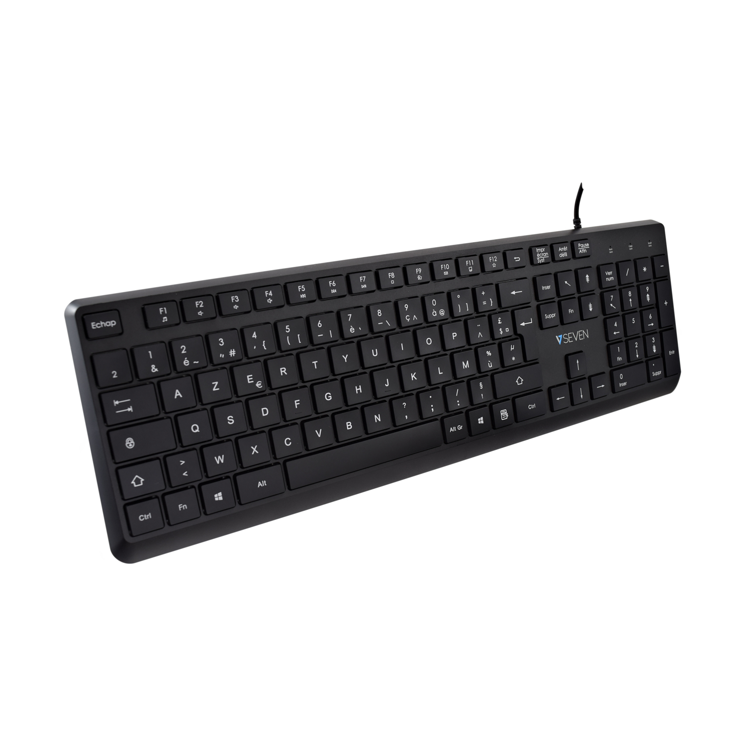 V7 KU350FR tastatur Universel USB AZERTY Fransk Sort
