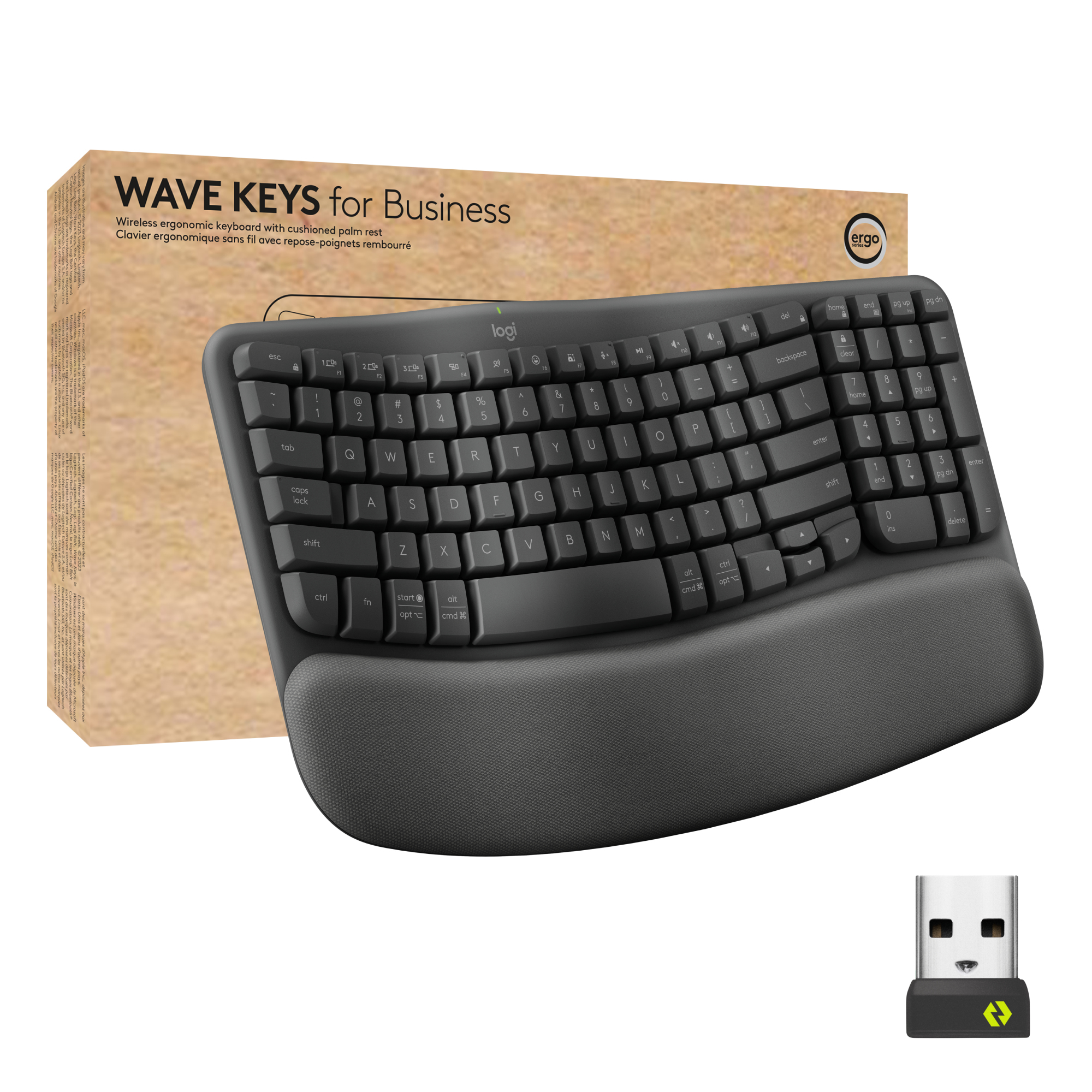 Logitech Wave Keys for Business tastatur Kontor RF trådløs + Bluetooth QWERTY US International Grafit