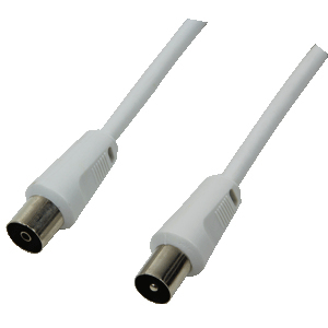LogiLink CA1061 koaxial kabel 2,5 m Coaxial Plug Coaxial jack Hvid