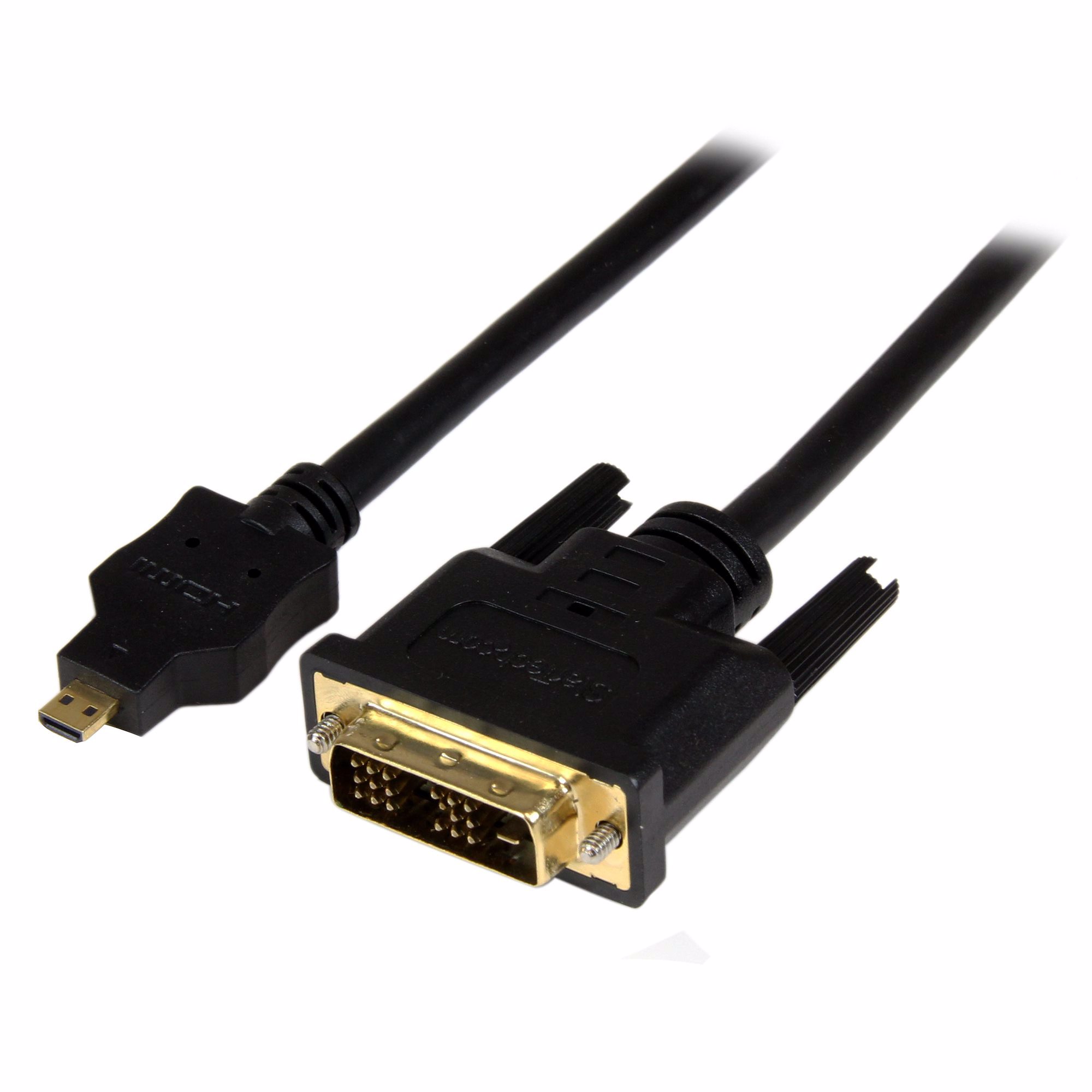 StarTech.com HDDDVIMM1M videokabel adapter 1 m Micro-HDMI DVI-D Sort