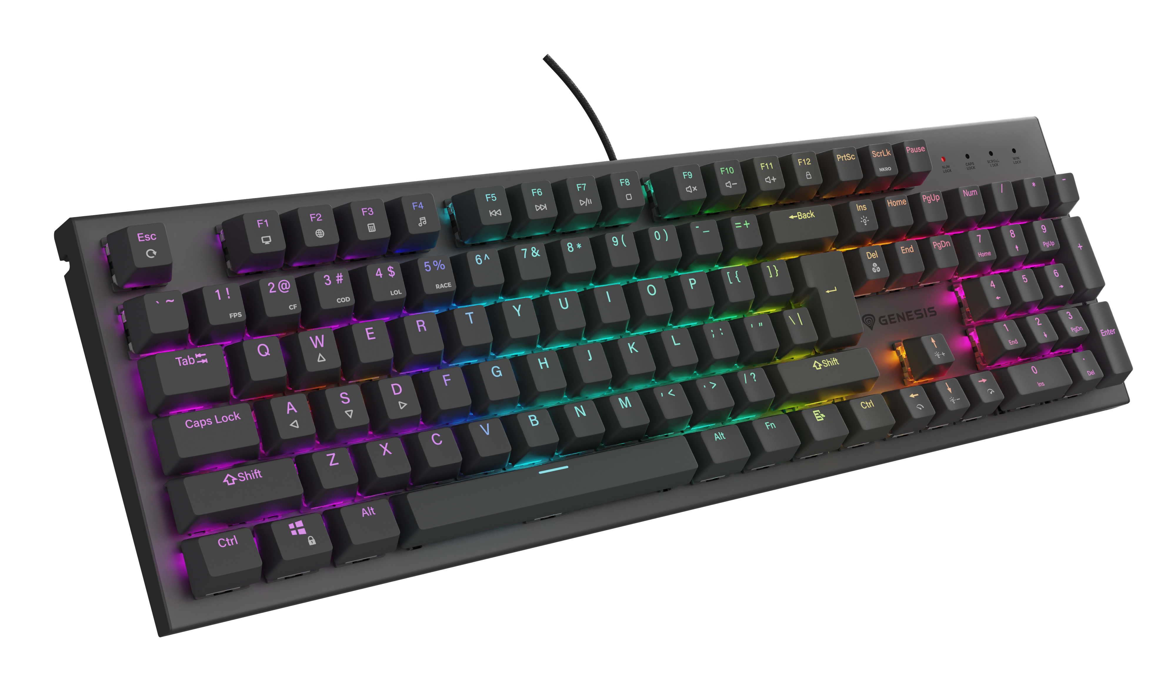 GENESIS Thor 303 tastatur Spil USB QWERTY US engelsk Birk