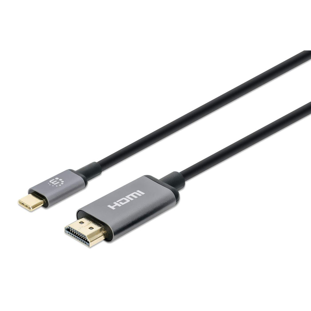 Manhattan 153607 videokabel adapter 2 m HDMI Type A (Standard) USB Type-C Sort, Sølv