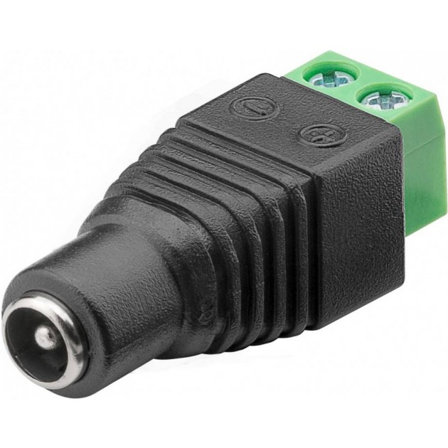 Techly IADAP TB2-DC5521FM kabel kønsskifter Terminal Block 2-pin DC (5.50 x 2:10 mm) Sort, Grøn