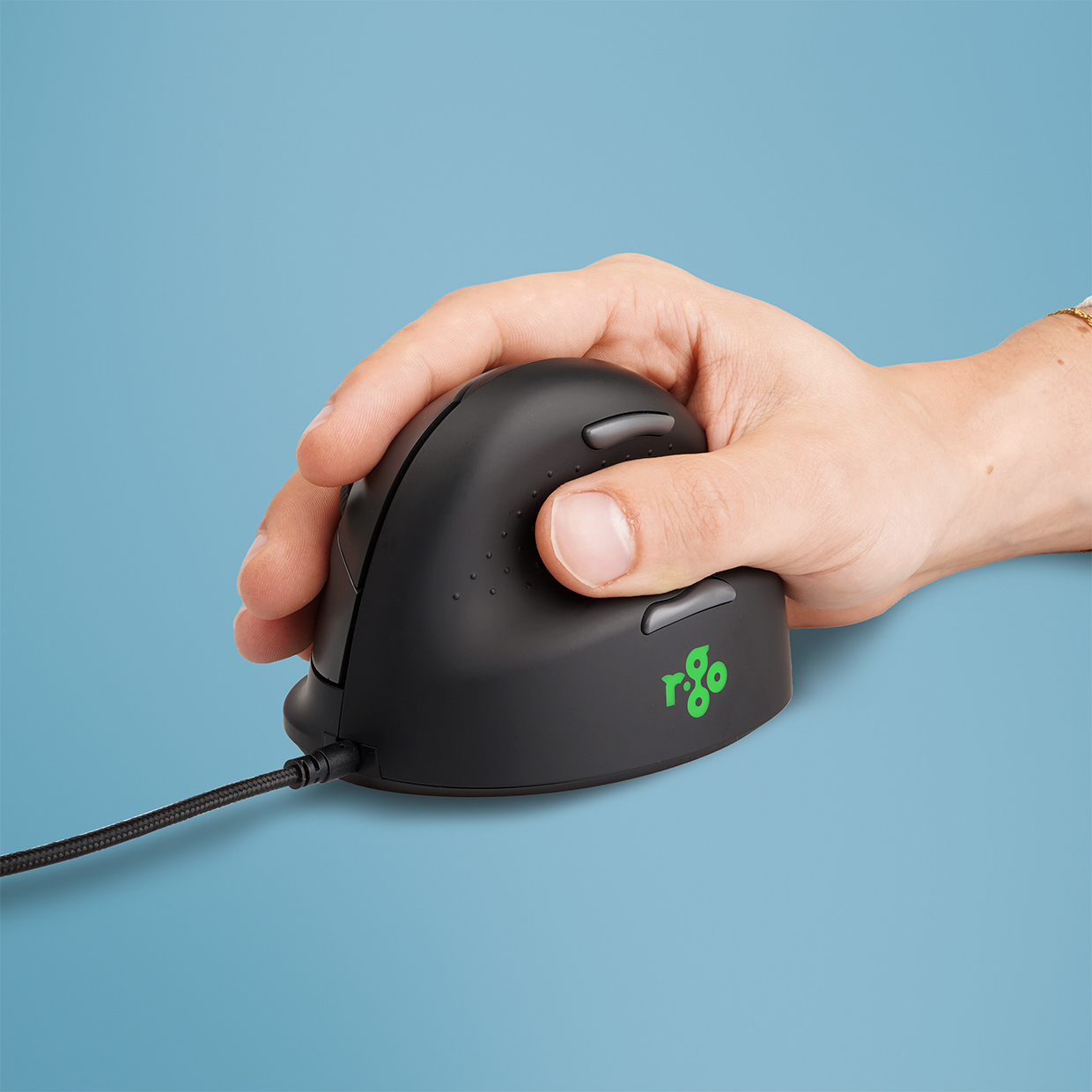 R-Go Tools Ergonomisk mus R-Go HE Break med pause-software, small (håndlængde ˂165 mm), højrehåndet, kablet, sort