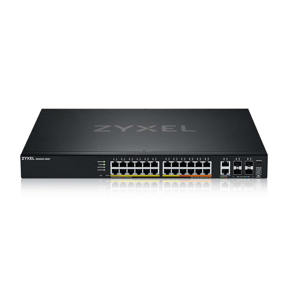 Zyxel XGS2220-30HP Administreret L3 Gigabit Ethernet (10/100/1000) Strøm over Ethernet (PoE) Sort