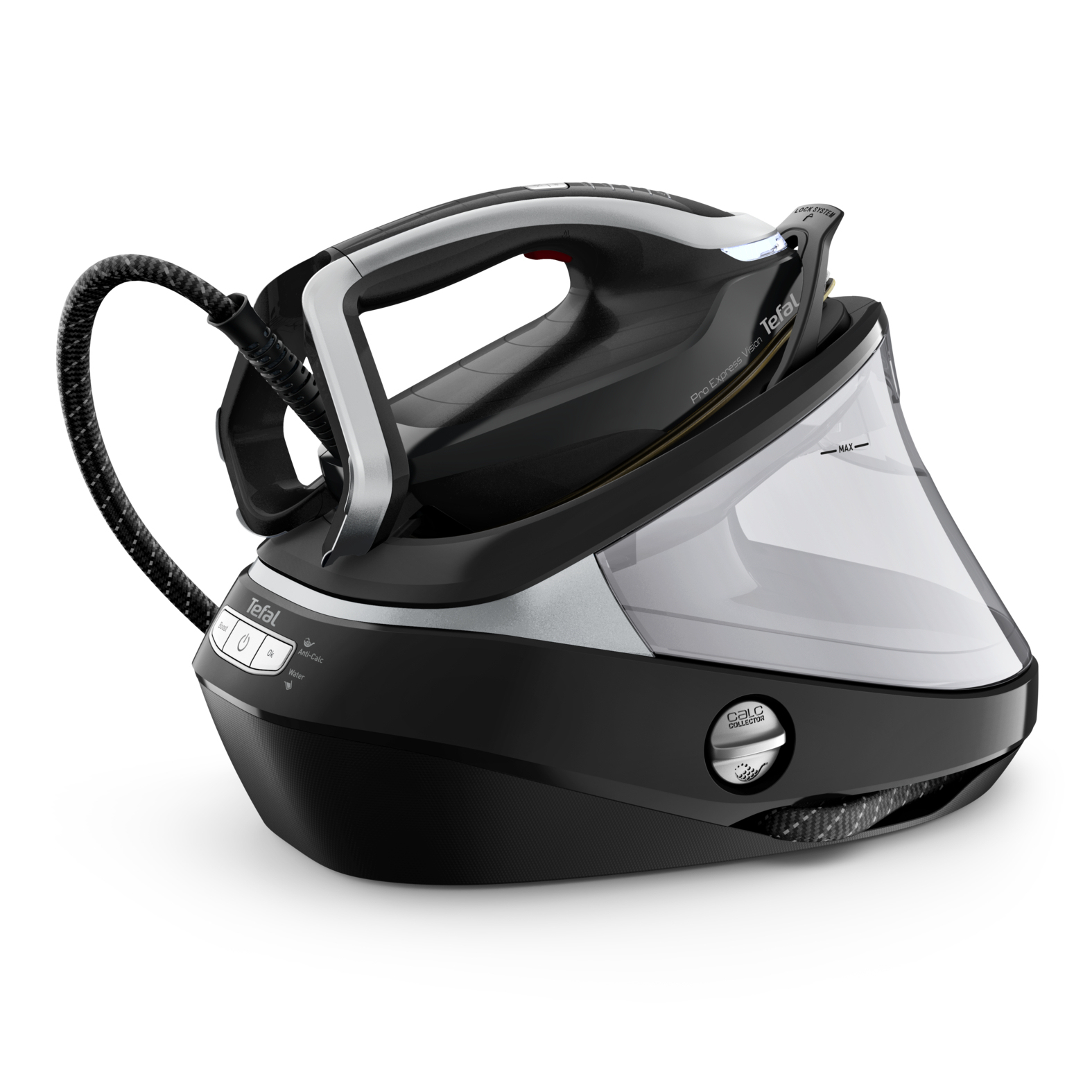 Tefal Pro Express Vision GV9821 3000 W 1,2 L Durilium AirGlide Autoclean soleplate Sort, Sølv