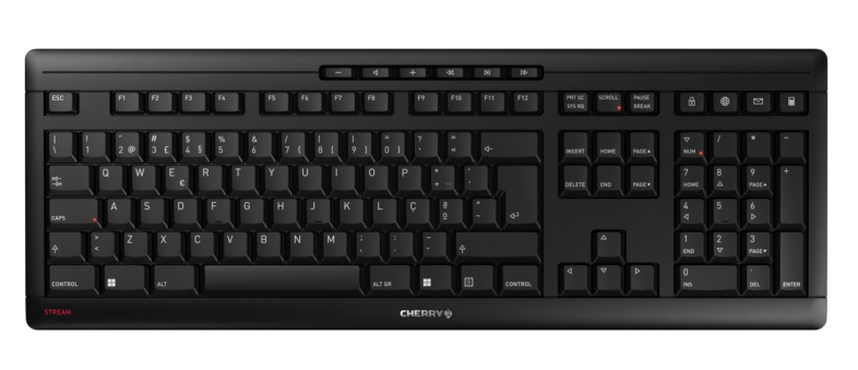 CHERRY STREAM KEYBOARD WIRELESS tastatur Universel RF trådløst QWERTY Portugisisk Sort