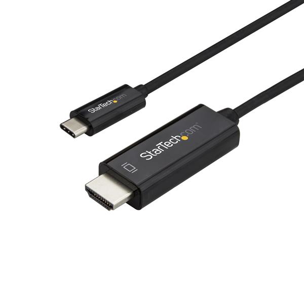 StarTech.com CDP2HD2MBNL videokabel adapter 2 m USB Type-C HDMI Sort