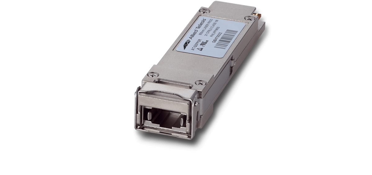 Allied Telesis AT-QSFPSR4 modul til netværksmodtager Fiberoptisk 10300 Mbit/s QSFP+ 850 nm