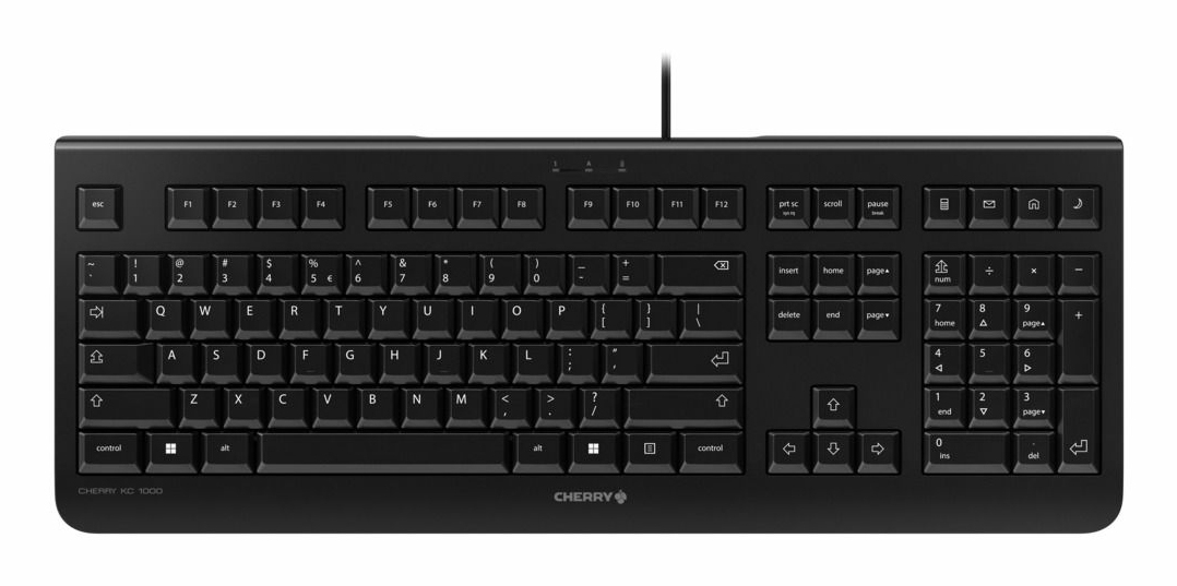 CHERRY KC 1000 tastatur Universel USB AZERTY Belgisk Sort