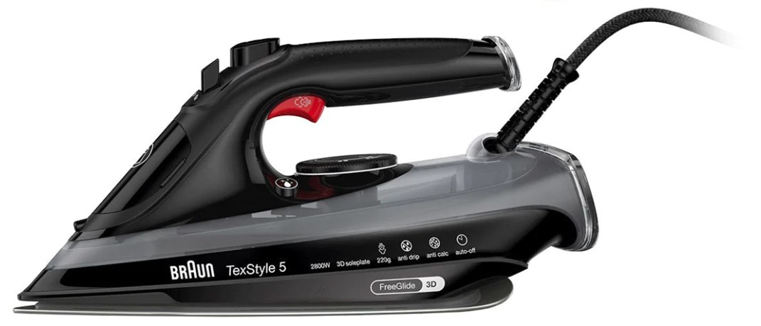 Braun TexStyle 5 SI 5088 BK Tør & dampstrygejern EloxalPlus soleplate 2800 W Sort