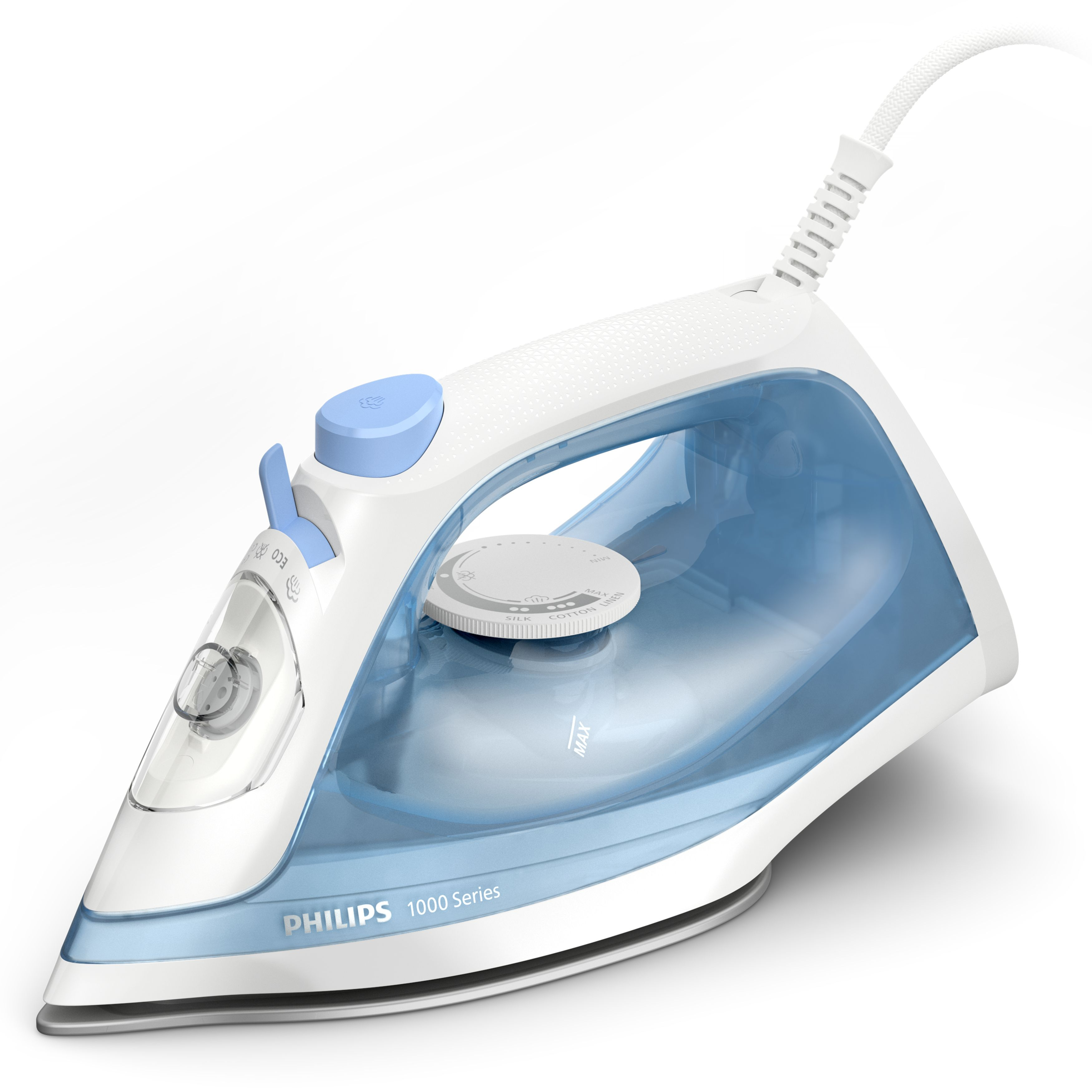 Philips 1000 series DST1030/20 strygejern Dampstrygejern Non-stick bundplade 2000 W Blå, Hvid