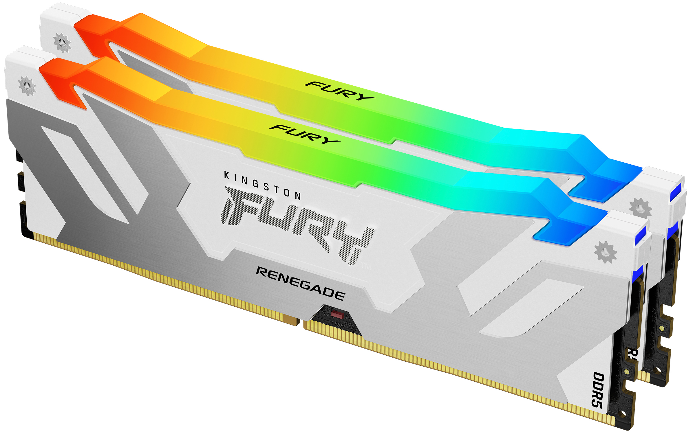 Kingston Technology FURY 64 GB 6400 MT/s DDR5 CL32 DIMM (sæt med 2) Renegade RGB, hvid XMP
