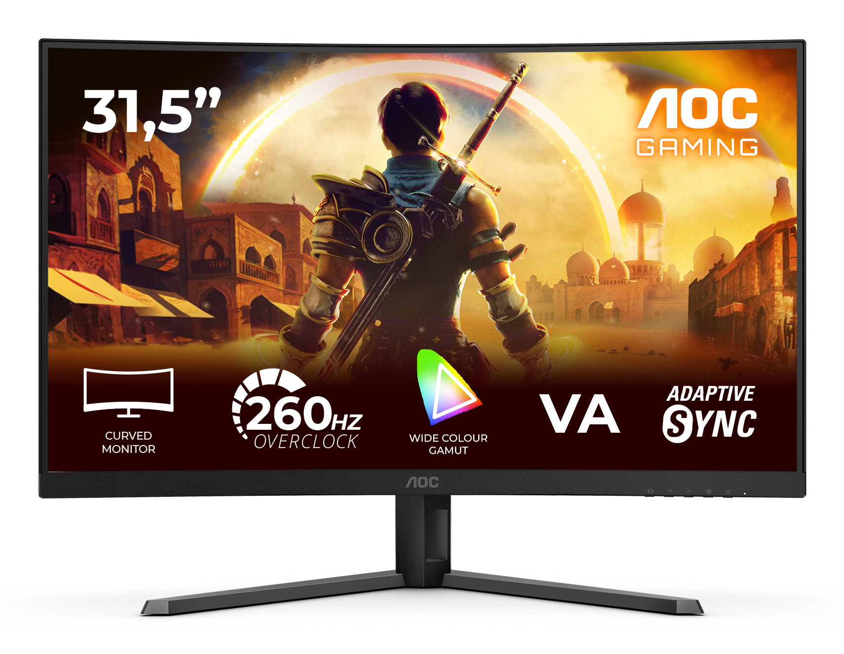 AOC G4 C32G42ZE computerskærm 80 cm (31.5") 1920 x 1080 pixel Fuld HD LED Sort, Rød