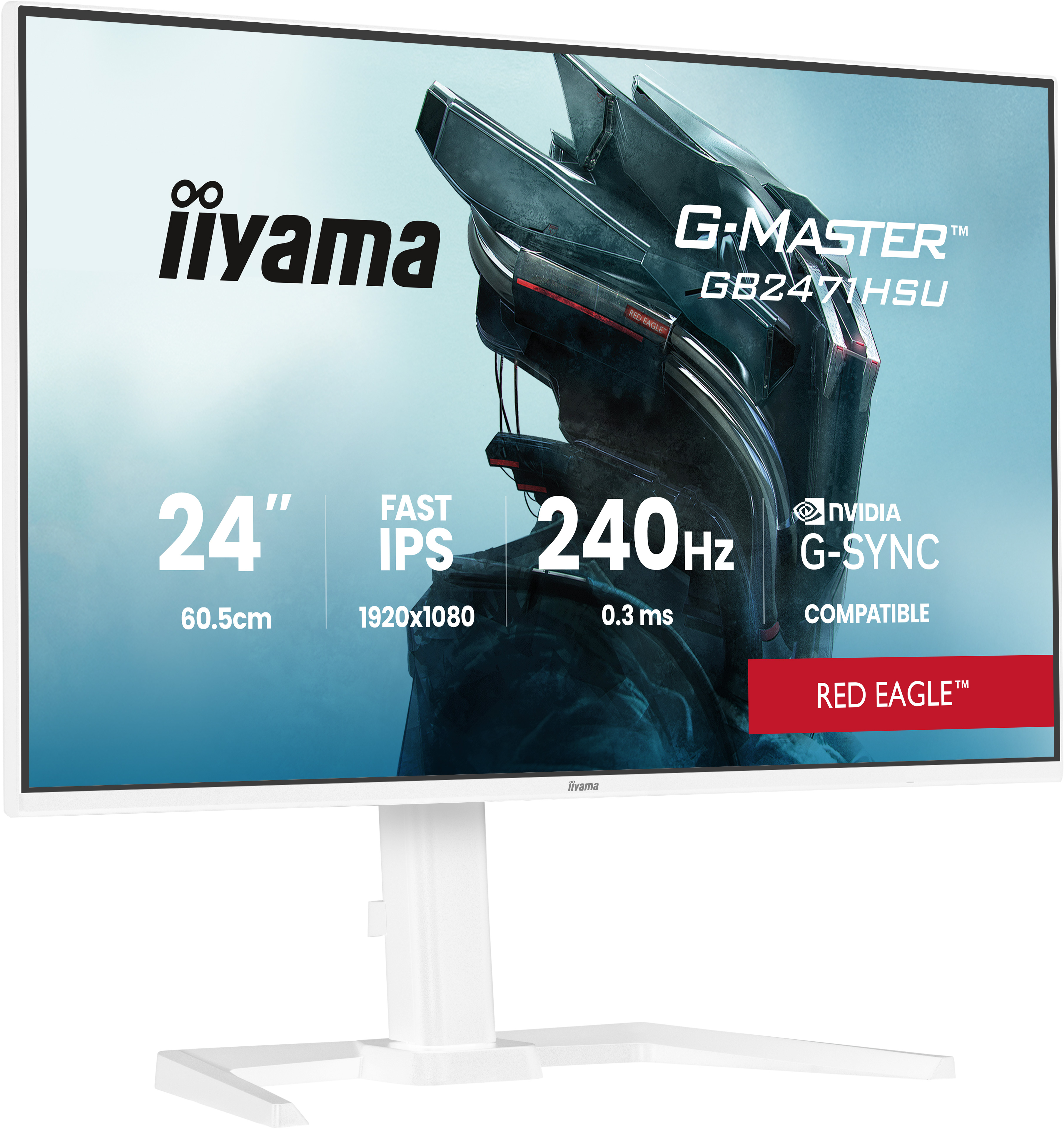 iiyama G-MASTER GB2471HSU-W1 computerskærm 60,5 cm (23.8") 1920 x 1080 pixel Hvid