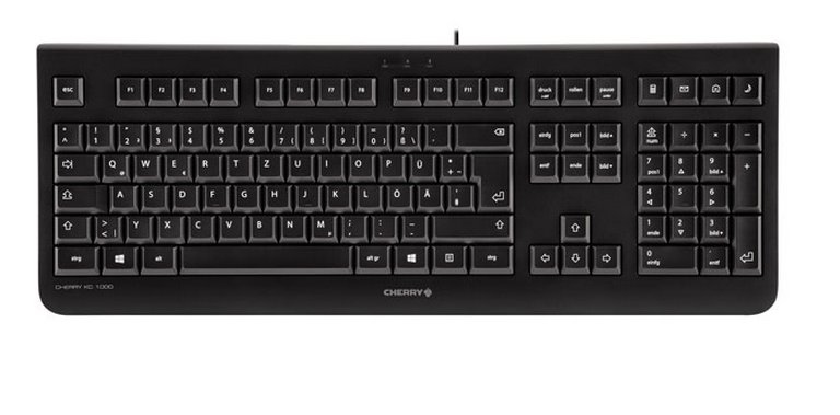 CHERRY KC 1000 tastatur Kontor USB QWERTY Spansk Sort