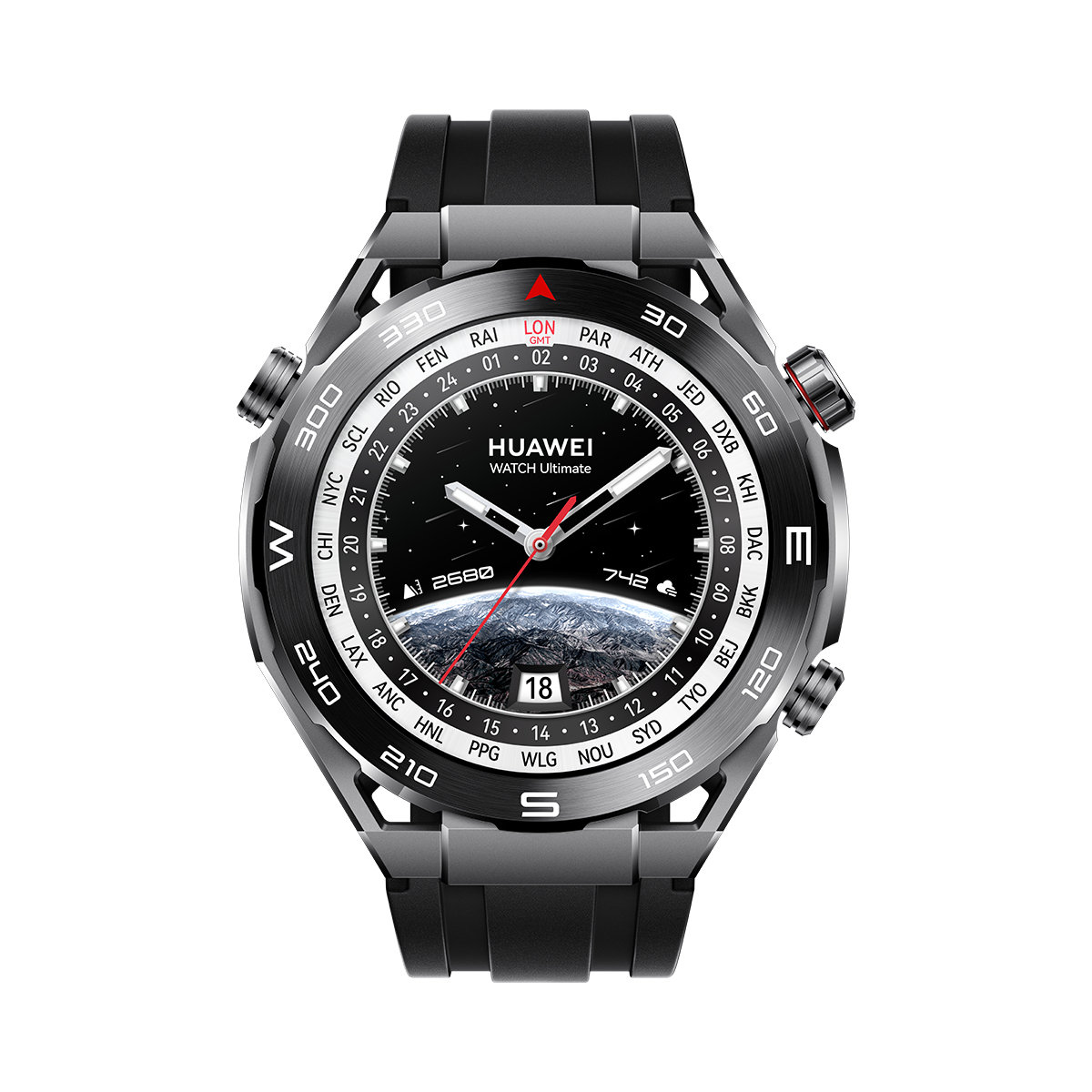 Huawei WATCH Ultimate 3,81 cm (1.5") LTPO 48 mm Hybrid 466 x 466 pixel Sort GPS (satellit)