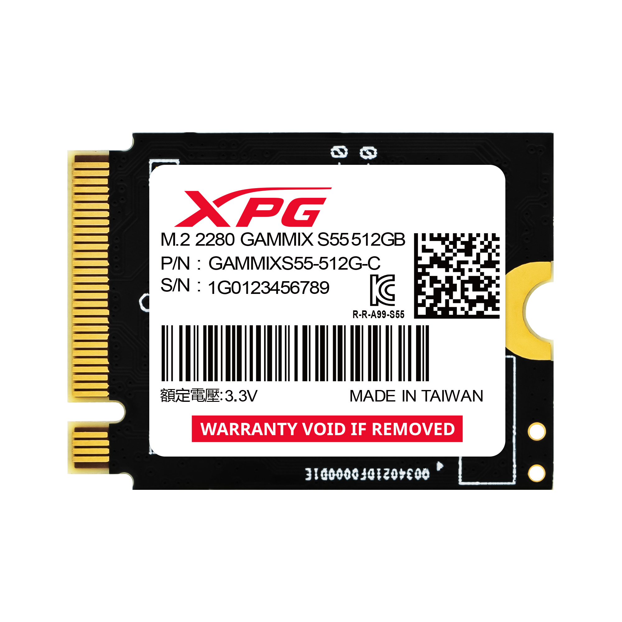 XPG SGAMMIXS55-512G-C intern solid state drev 512 GB M.2 PCI Express 4.0 NVMe 3D NAND