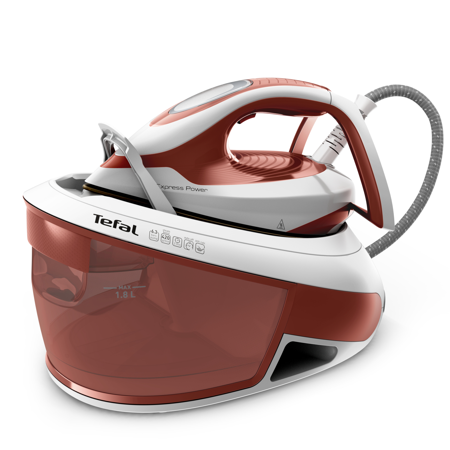 Tefal Express Power SV8110 2800 W 1,8 L Durilium AirGlide Autoclean soleplate Rød, Hvid