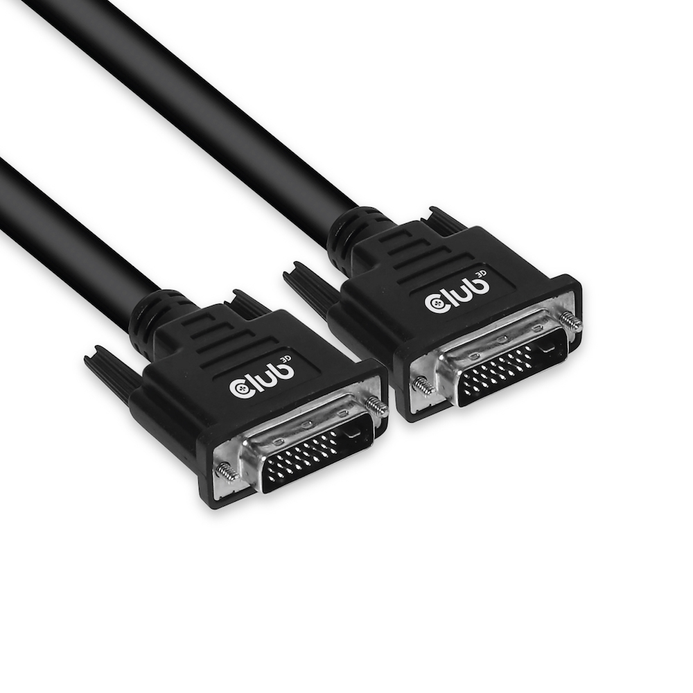 CLUB3D DVI-D DUAL LINK (24+1) CABLE BI DIRECTIONAL M/M 3m 9.8 ft 28AWG DVI kabel Sort
