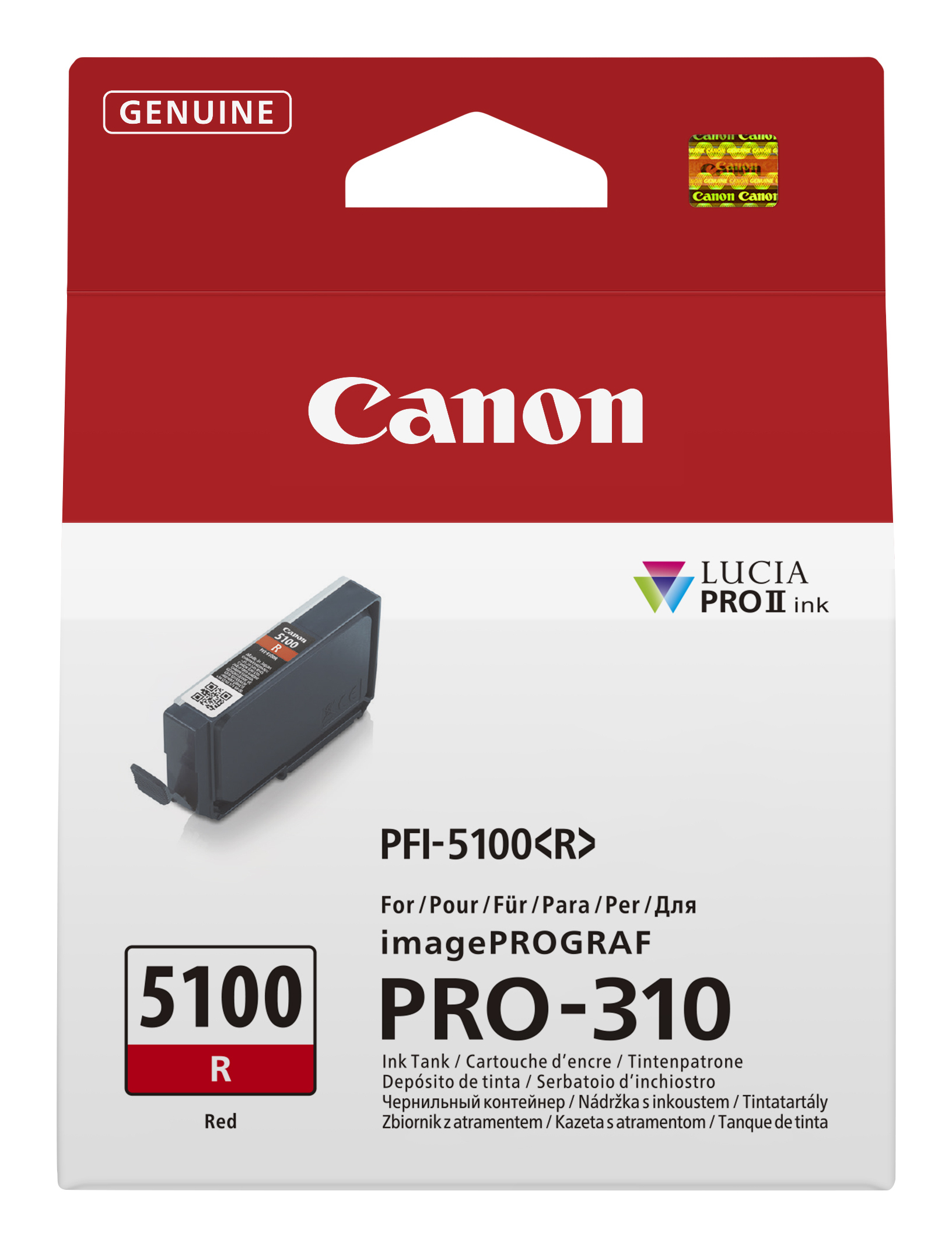 Canon PFI-5100 R blækpatron 1 stk Original Rød