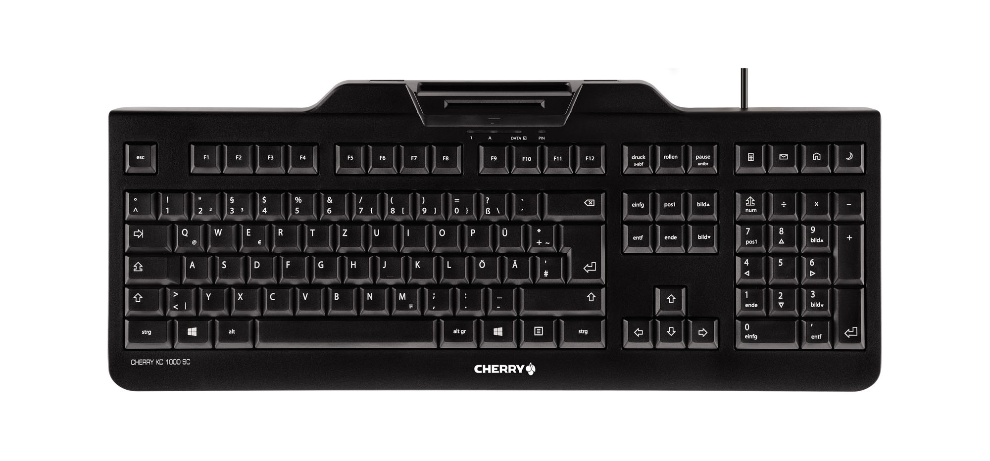 CHERRY KC 1000 SC tastatur Kontor USB QWERTY Spansk Sort