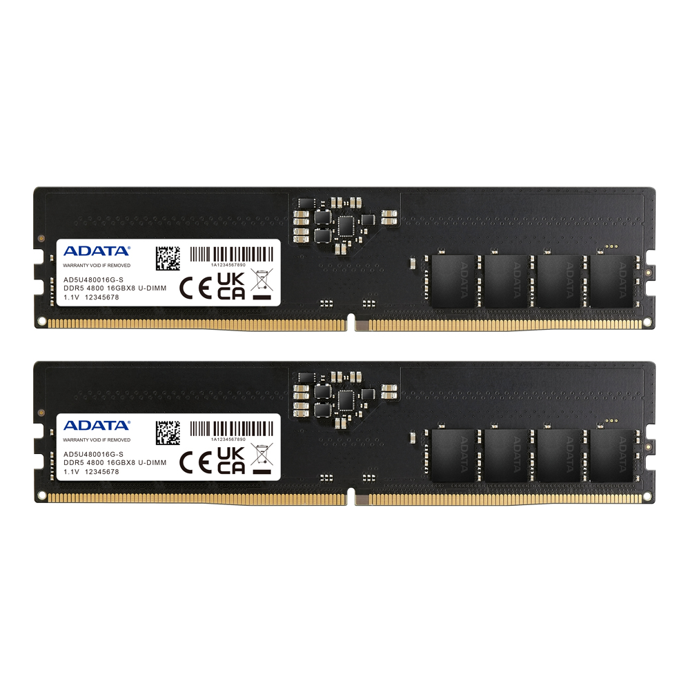 ADATA AD5U480016G-DT hukommelsesmodul 32 GB 2 x 16 GB DDR5 288-pin DIMM Fejlkorrigerende kode