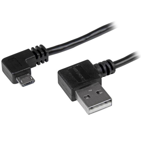 StarTech.com USB2AUB2RA1M USB-kabel USB 2.0 1 m USB A Micro-USB B Sort
