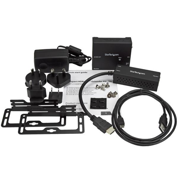 StarTech.com ST121HDBTDK AV forlænger AV sender & modtager Sort
