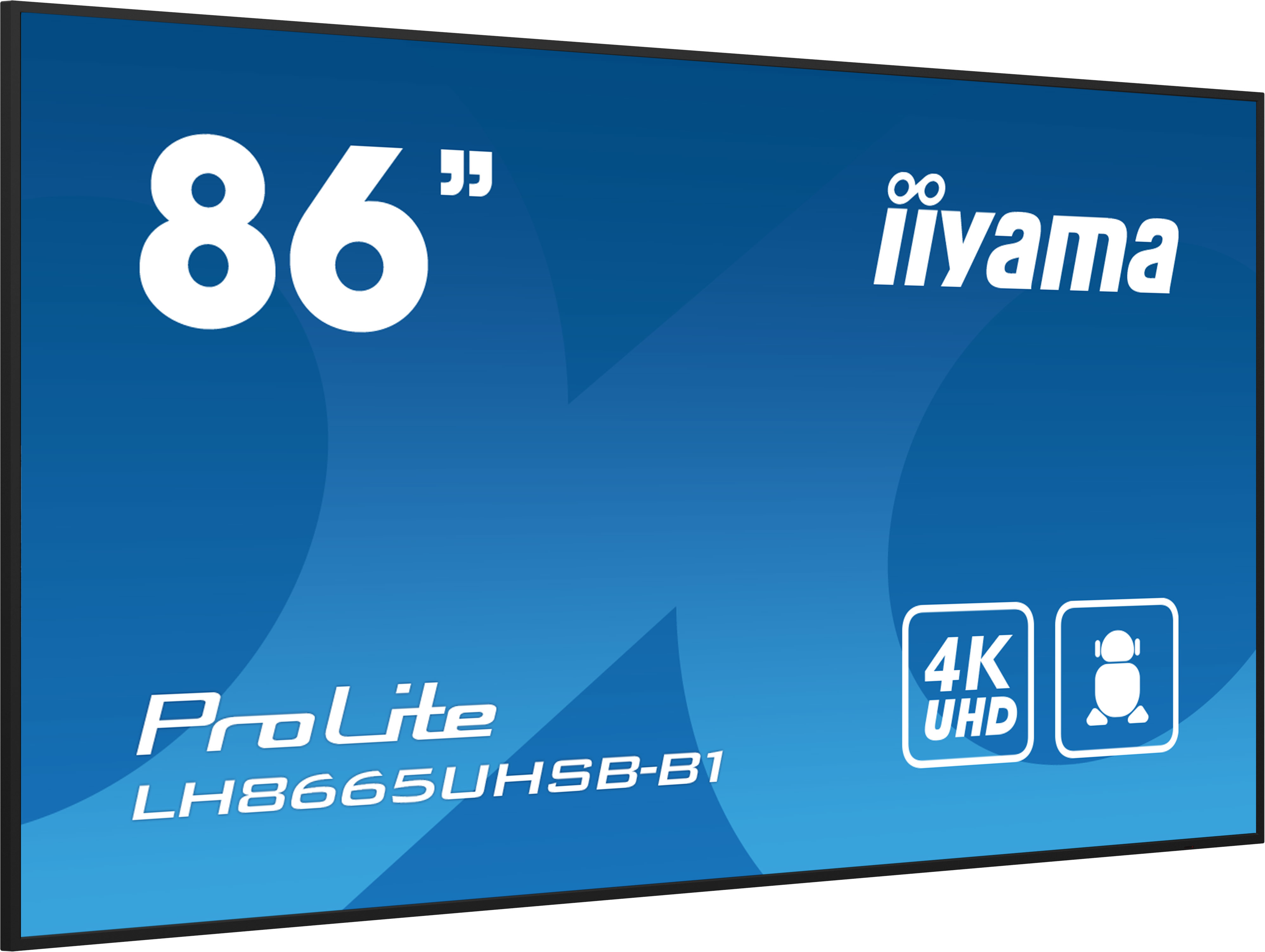 iiyama LH8665UHSB-B1 skilte display Kiosk design 2,18 m (86") LED Wi-Fi 800 cd/m² 4K Ultra HD Sort Indbygget processer Android 11 24/7