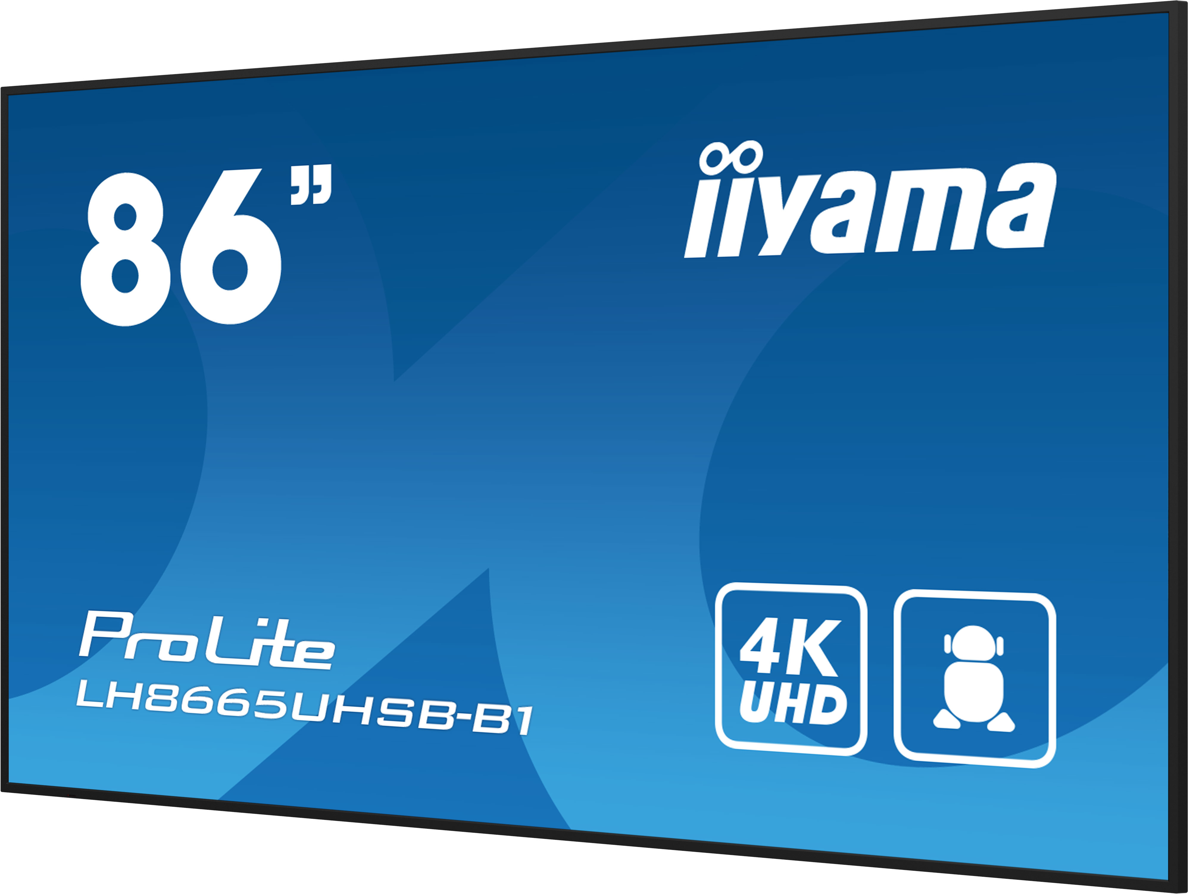iiyama LH8665UHSB-B1 skilte display Kiosk design 2,18 m (86") LED Wi-Fi 800 cd/m² 4K Ultra HD Sort Indbygget processer Android 11 24/7