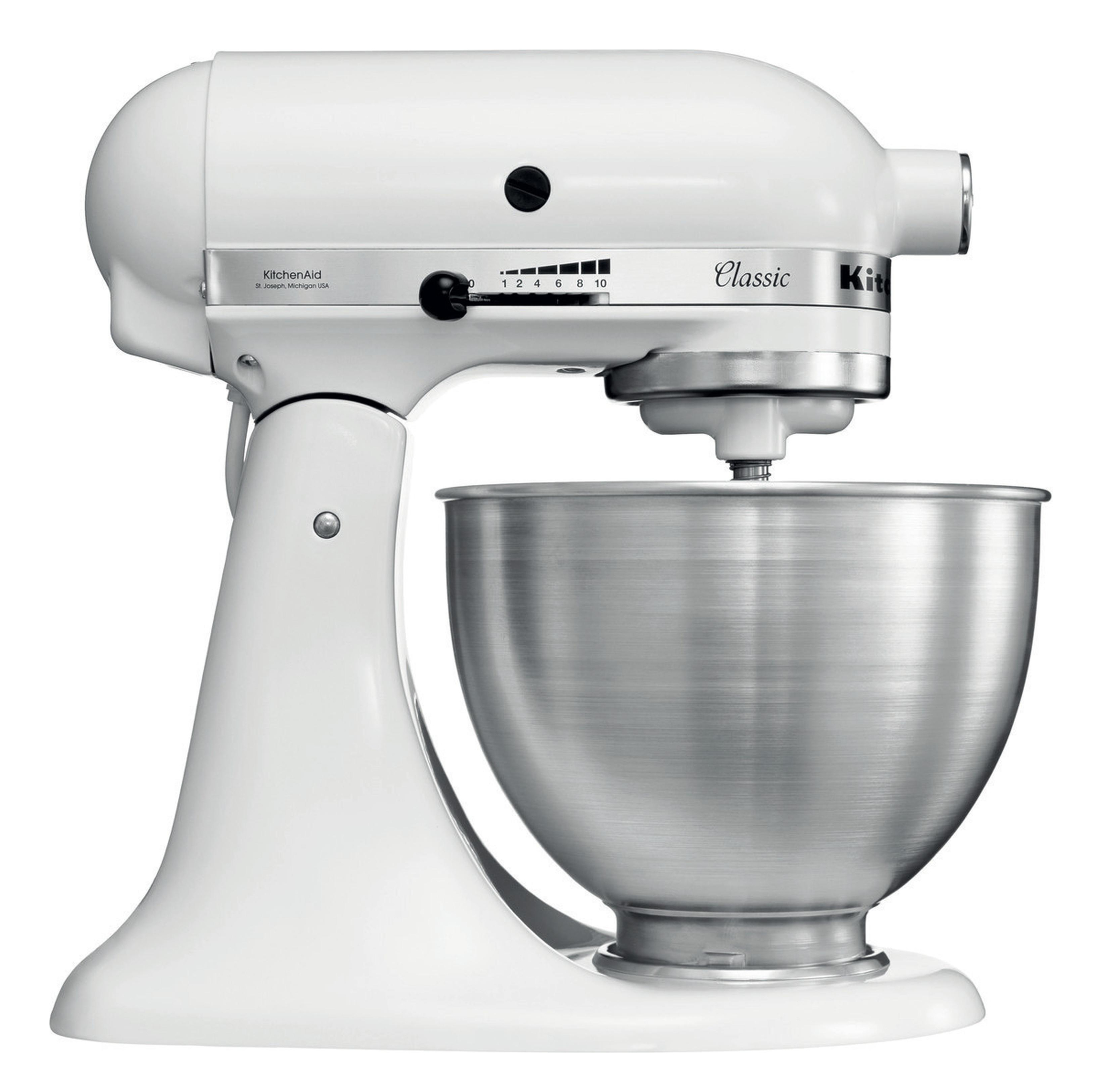KitchenAid 5K45SSEWH Bordmixer 275 W Metallic, Hvid