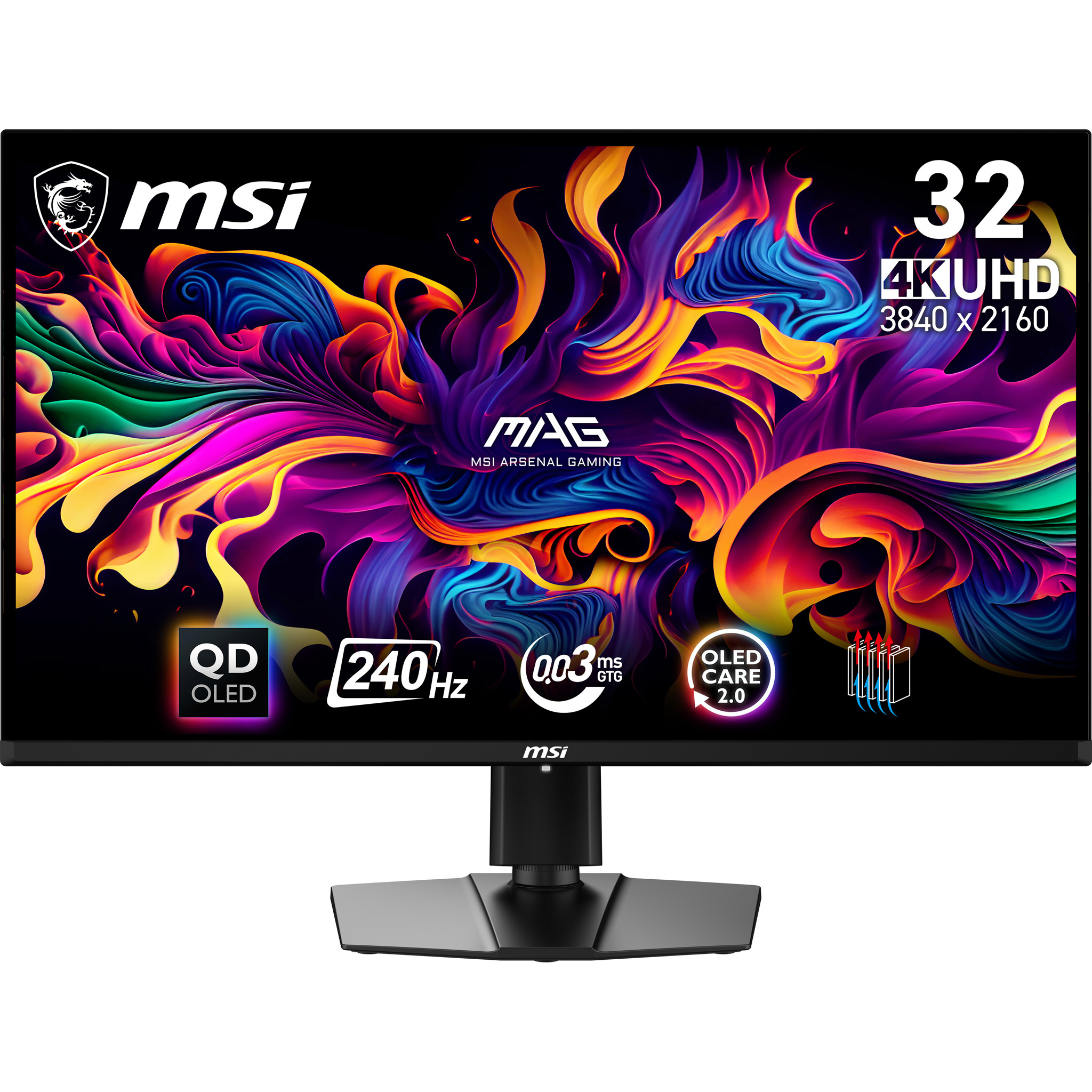MSI MAG 321UPX QD-OLED computerskærm 80 cm (31.5") 3840 x 2160 pixel 4K Ultra HD Sort