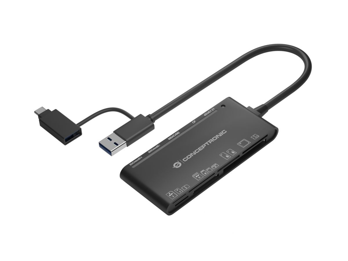 Conceptronic StreamVault BIAN03B kortlæser USB 3.2 Gen 1 (3.1 Gen 1) Type-A Sort