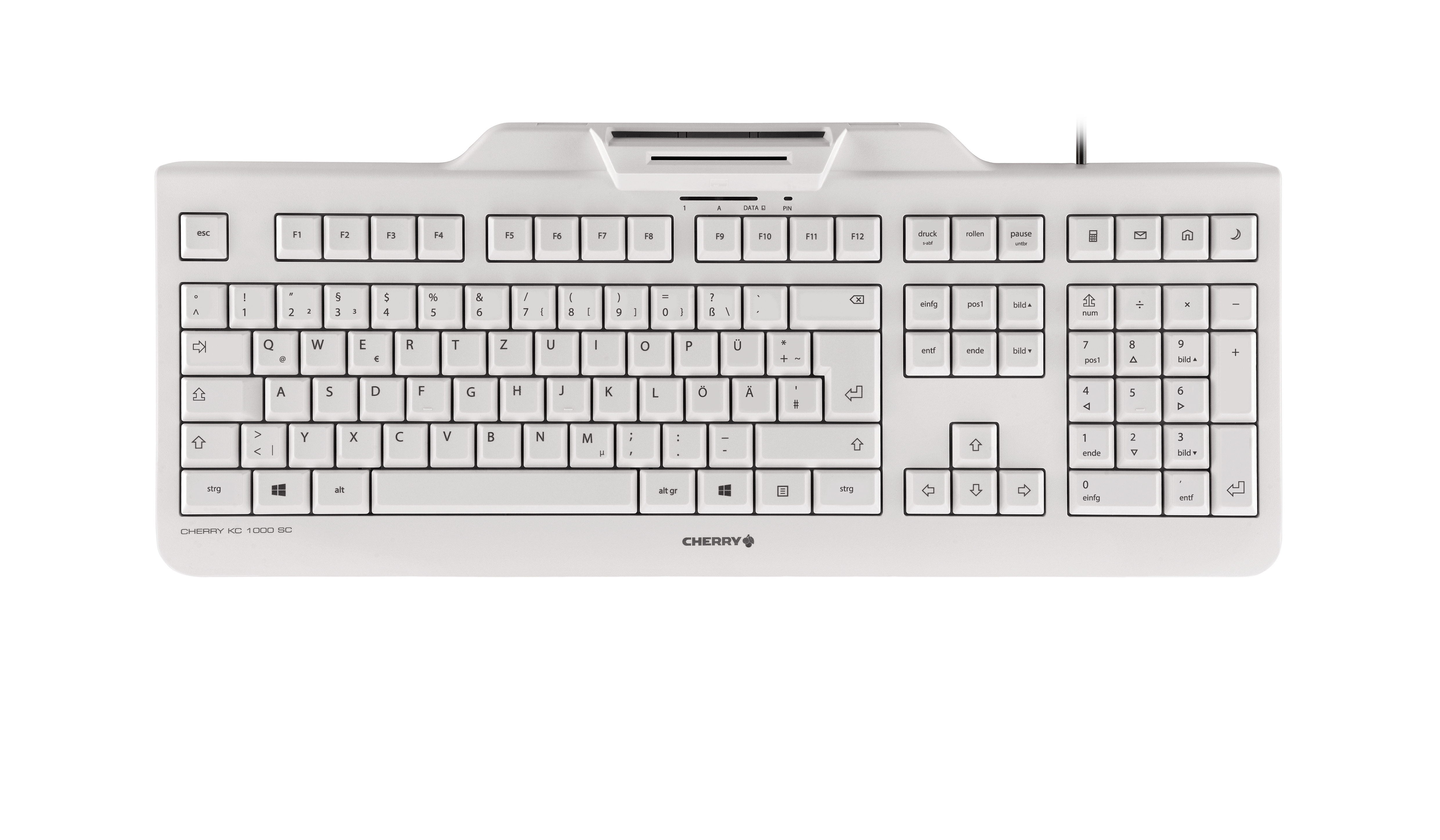 CHERRY KC 1000 SC tastatur Kontor USB QWERTY US engelsk Grå