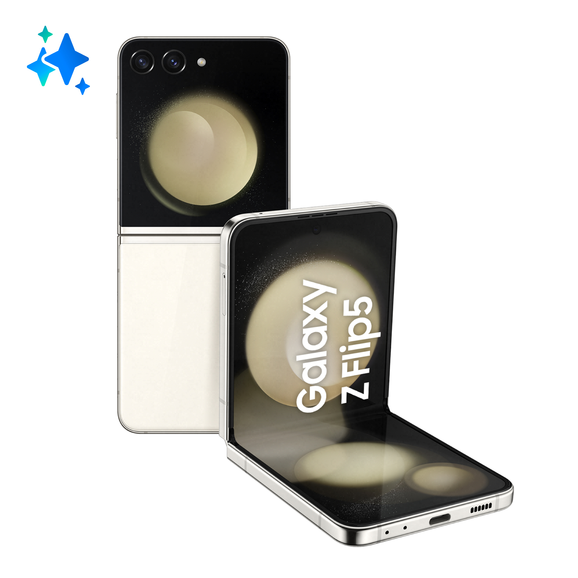 Samsung Galaxy Z Flip5 SM-F731B 17 cm (6.7") Dual SIM Android 13 5G USB Type-C 8 GB 512 GB 3700 mAh Cremefarvet