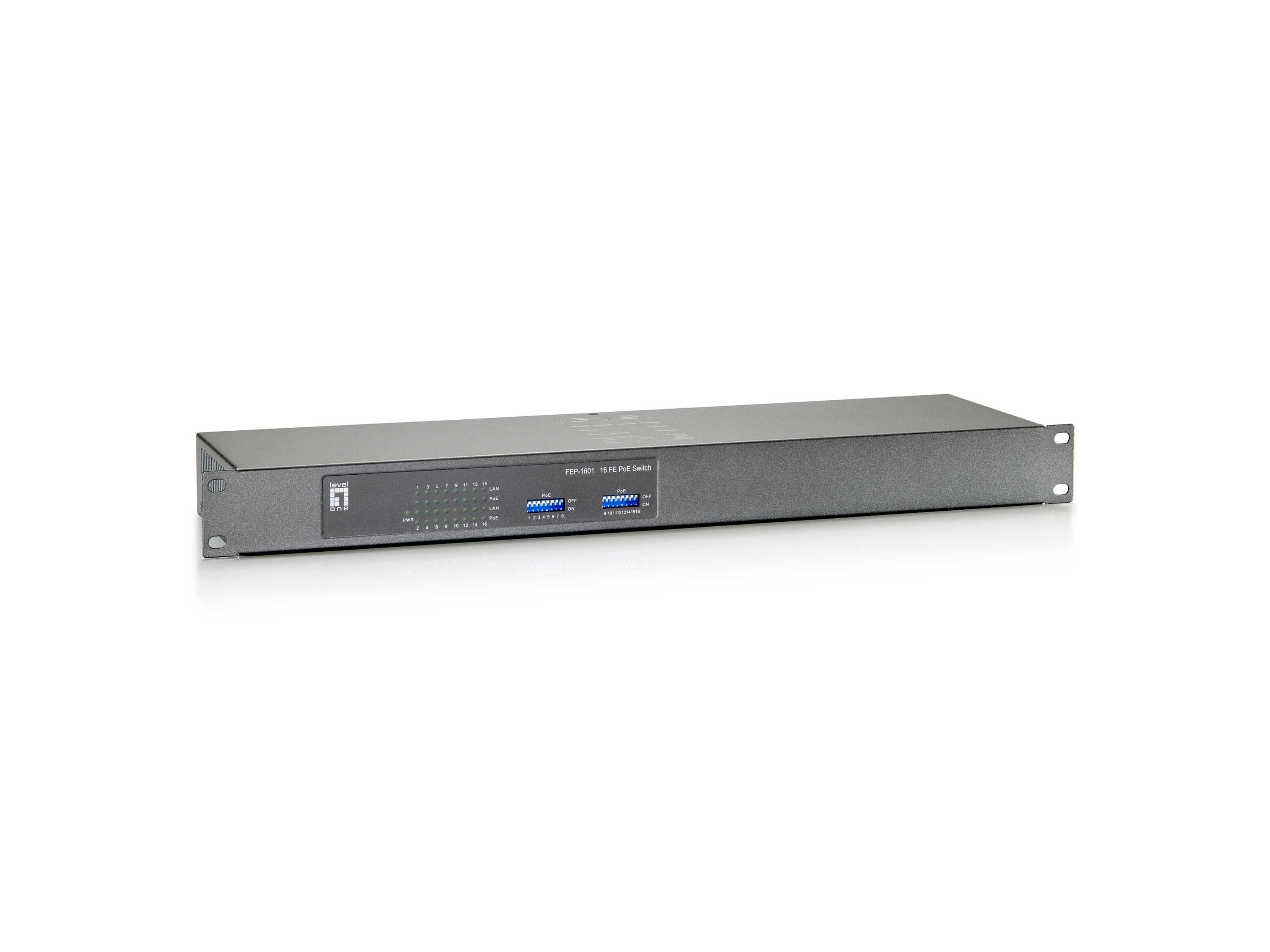 LevelOne FEP-1601W150 netværksswitch Fast Ethernet (10/100) Strøm over Ethernet (PoE) Grå