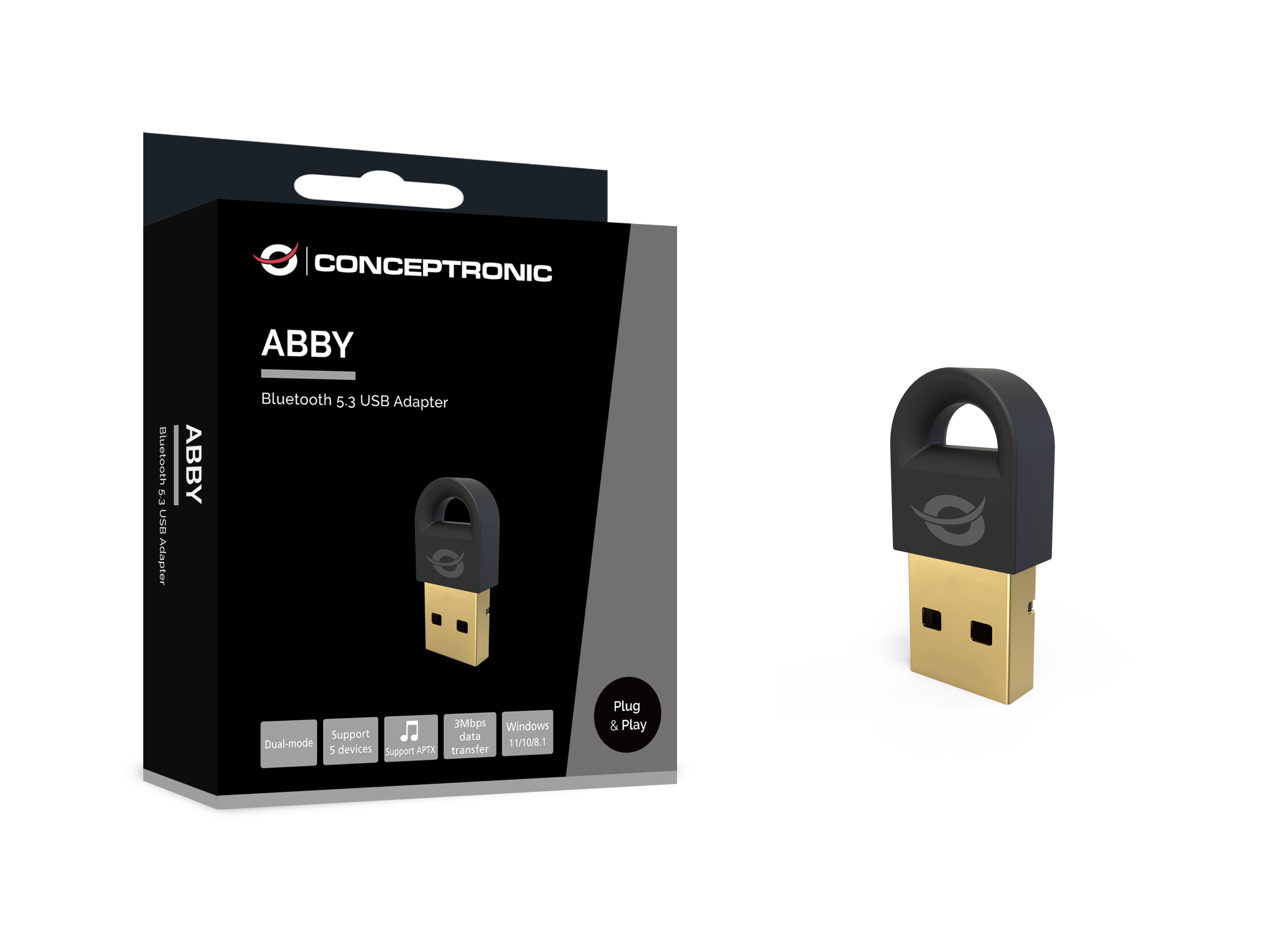 Conceptronic ABBY16B netværkskort Bluetooth 3 Mbit/s
