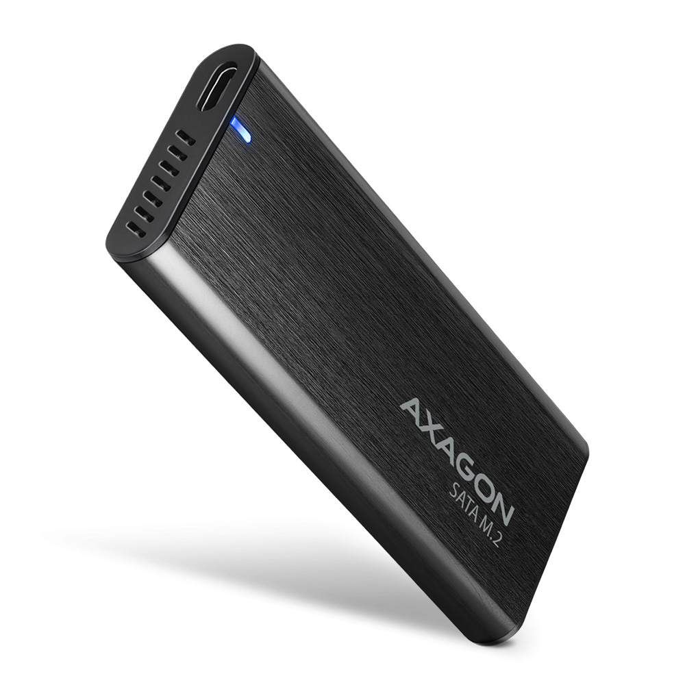 Axagon EEM2-SBC externes Gehäuse für M.2 SSDs USB-C 3.2 Gen 2 - schwarz SSD kabinet Sort