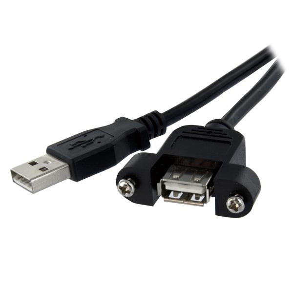 StarTech.com USBPNLAFAM1 USB-kabel USB 2.0 0,3 m USB A Sort