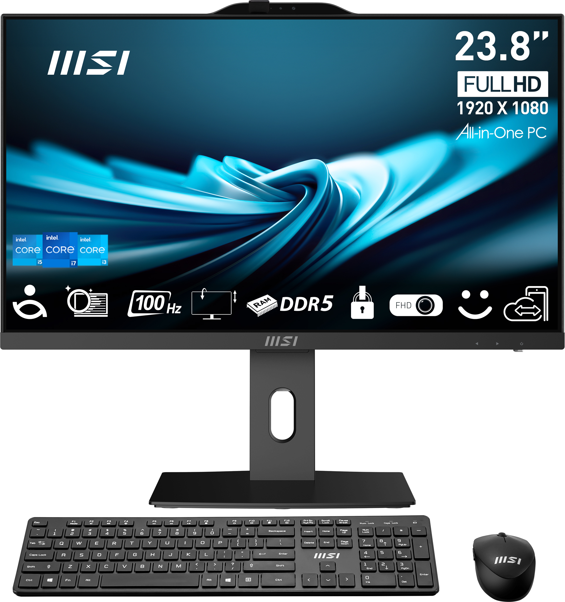 MSI Pro AP242P 14M-682EU Intel® Core™ i5 i5-14400 60,5 cm (23.8") 1920 x 1080 pixel All-in-One PC 16 GB DDR5-SDRAM 512 GB SSD Windows 11 Pro Wi-Fi 6E (802.11ax) Sort