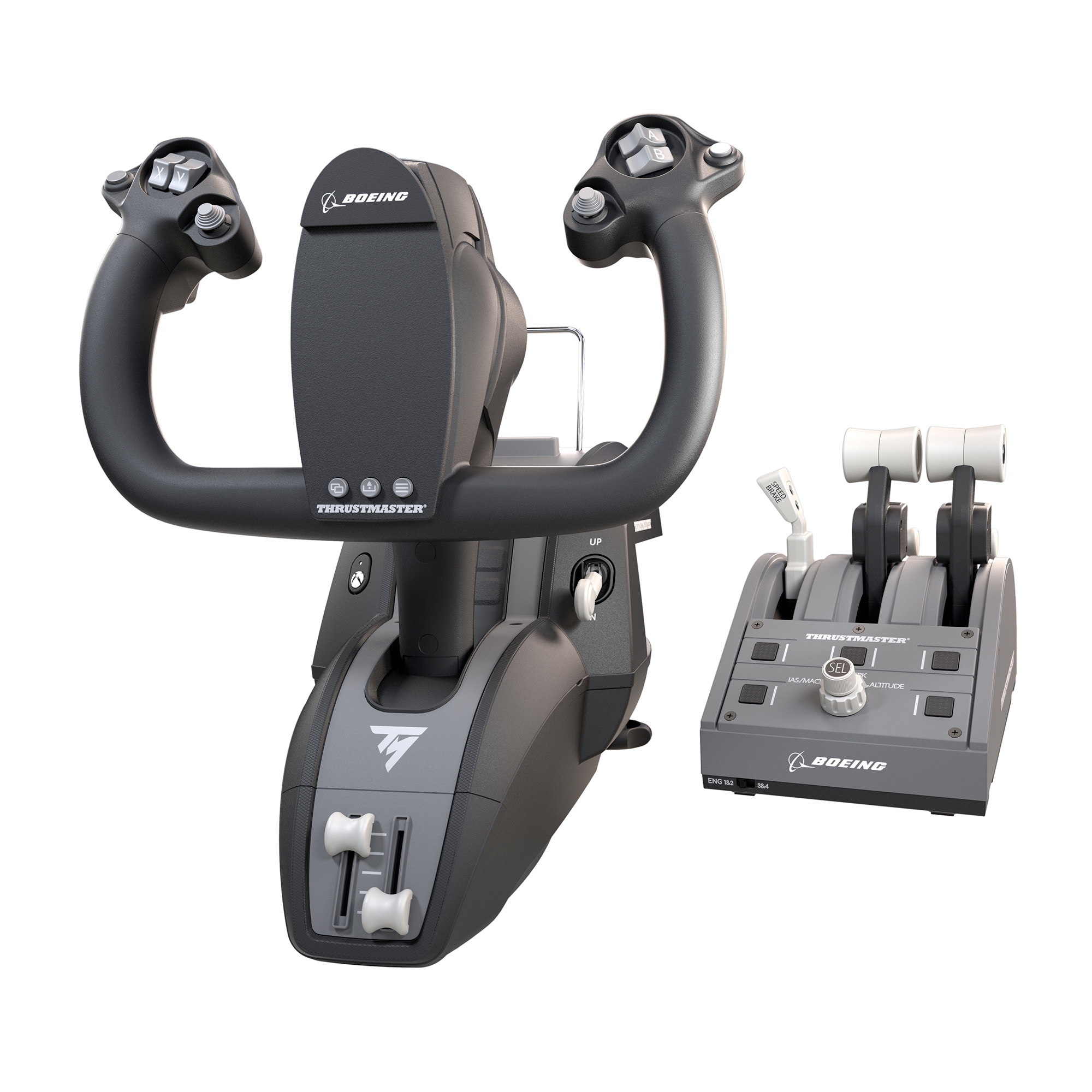 Thrustmaster TCA Yoke Pack Boeing Edition Sort, Grå USB Kamppind PC, Xbox, Xbox One, Xbox One S, Xbox One X, Xbox Series S, Xbox Series X
